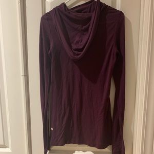 Lululemon Burgundy Long Sleeve Hooded Shirt.